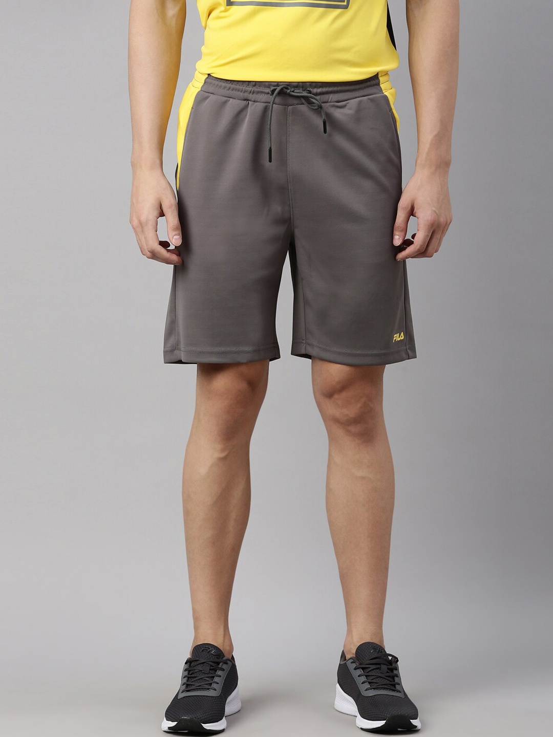 

FILA Men Grey Training or Gym Cotton Sports Shorts