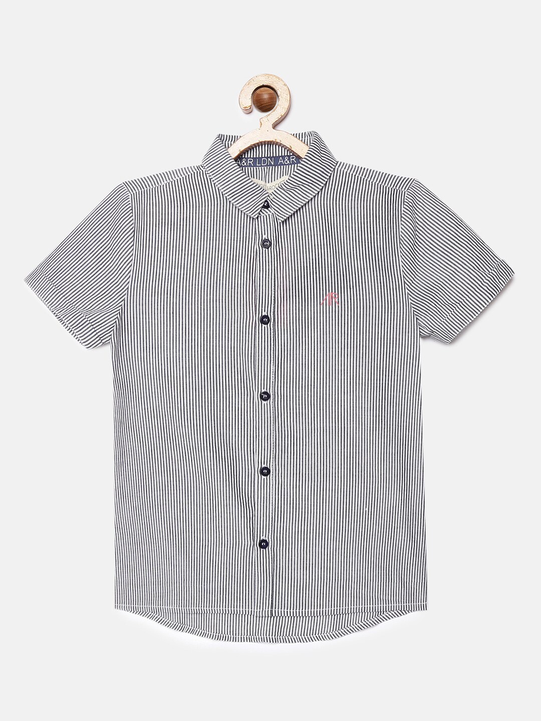 

Angel & Rocket Boys Black Premium Striped Casual Shirt