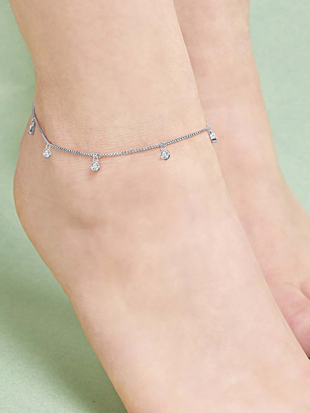 

Zavya 925 Sterling Silver Rhodium-Plated Anklet