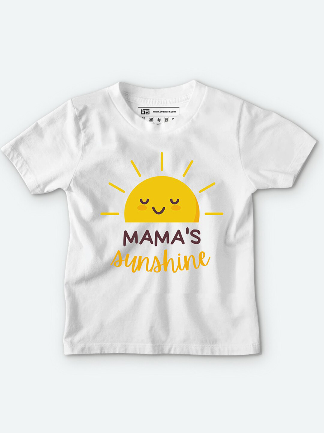 

BE AWARA Kids White Typography Printed Cotton T-shirt