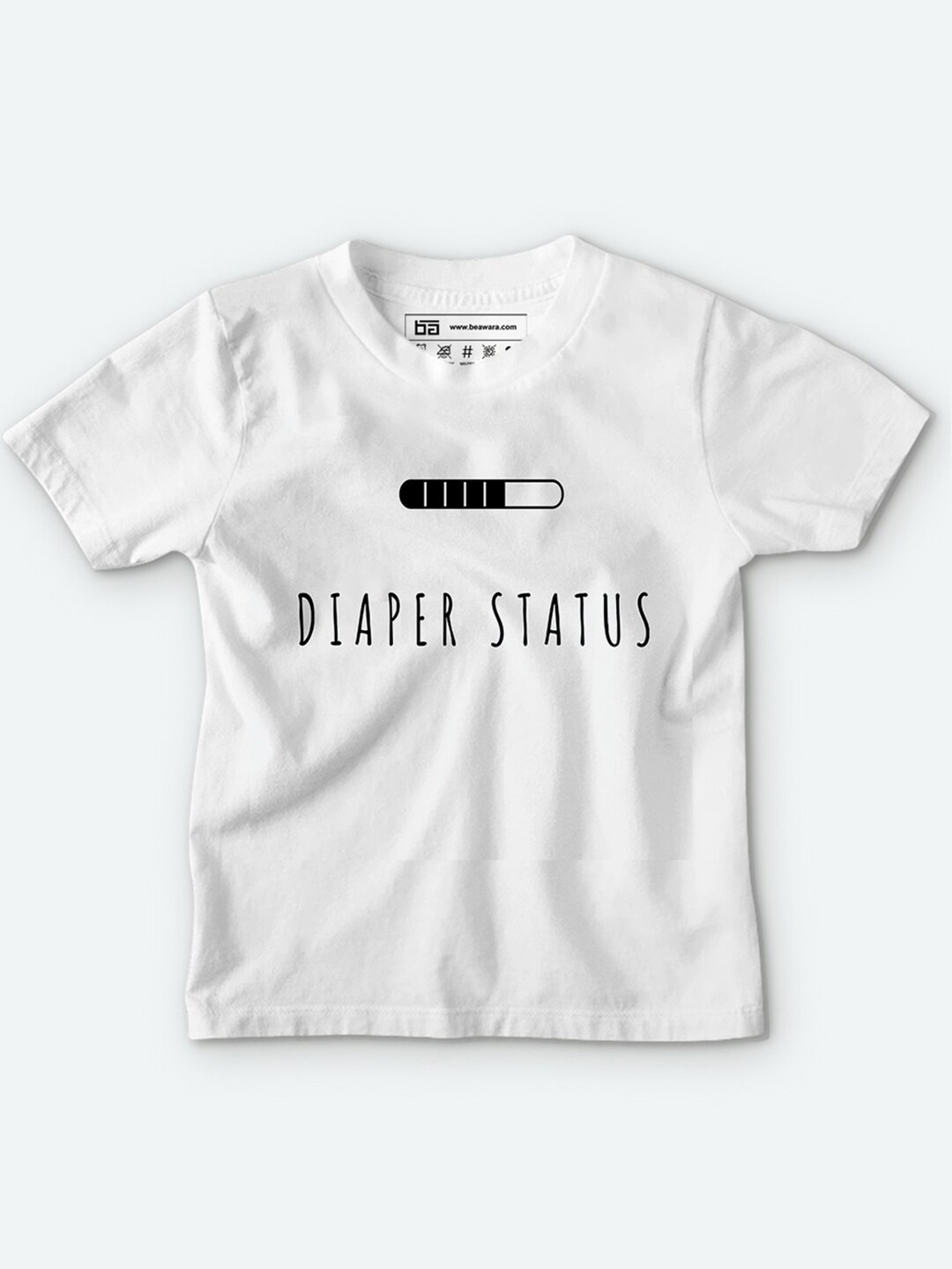 

BE AWARA Kids White Typography Printed Cotton T-shirt