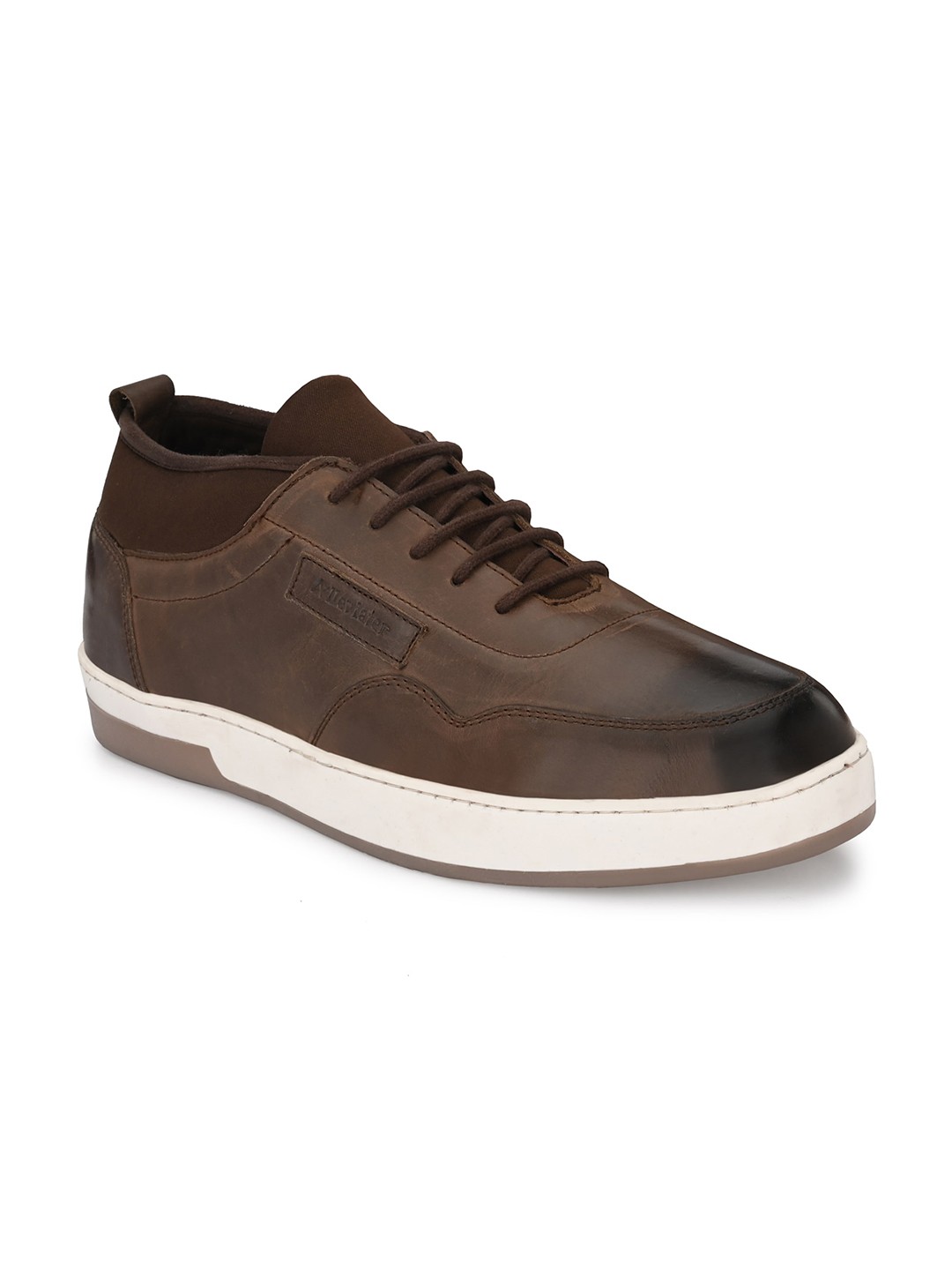 

Alleviater Men Brown Leather Sneakers
