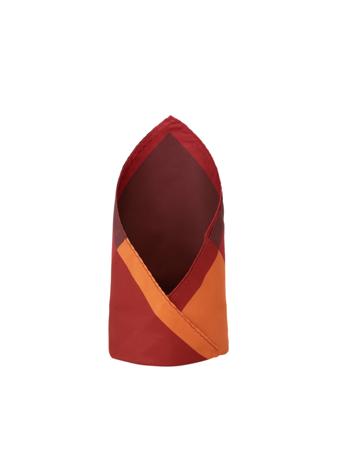 

Allen Solly Men Maroon and Orange Colourblocked Pocket Square