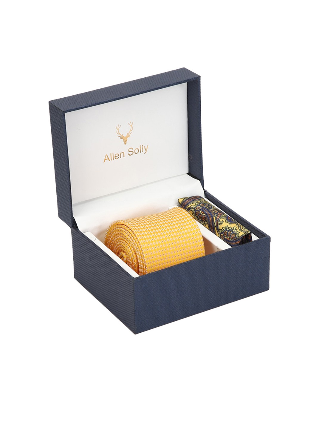 

Allen Solly Men Yellow & Blue Printed Accessory Gift Set