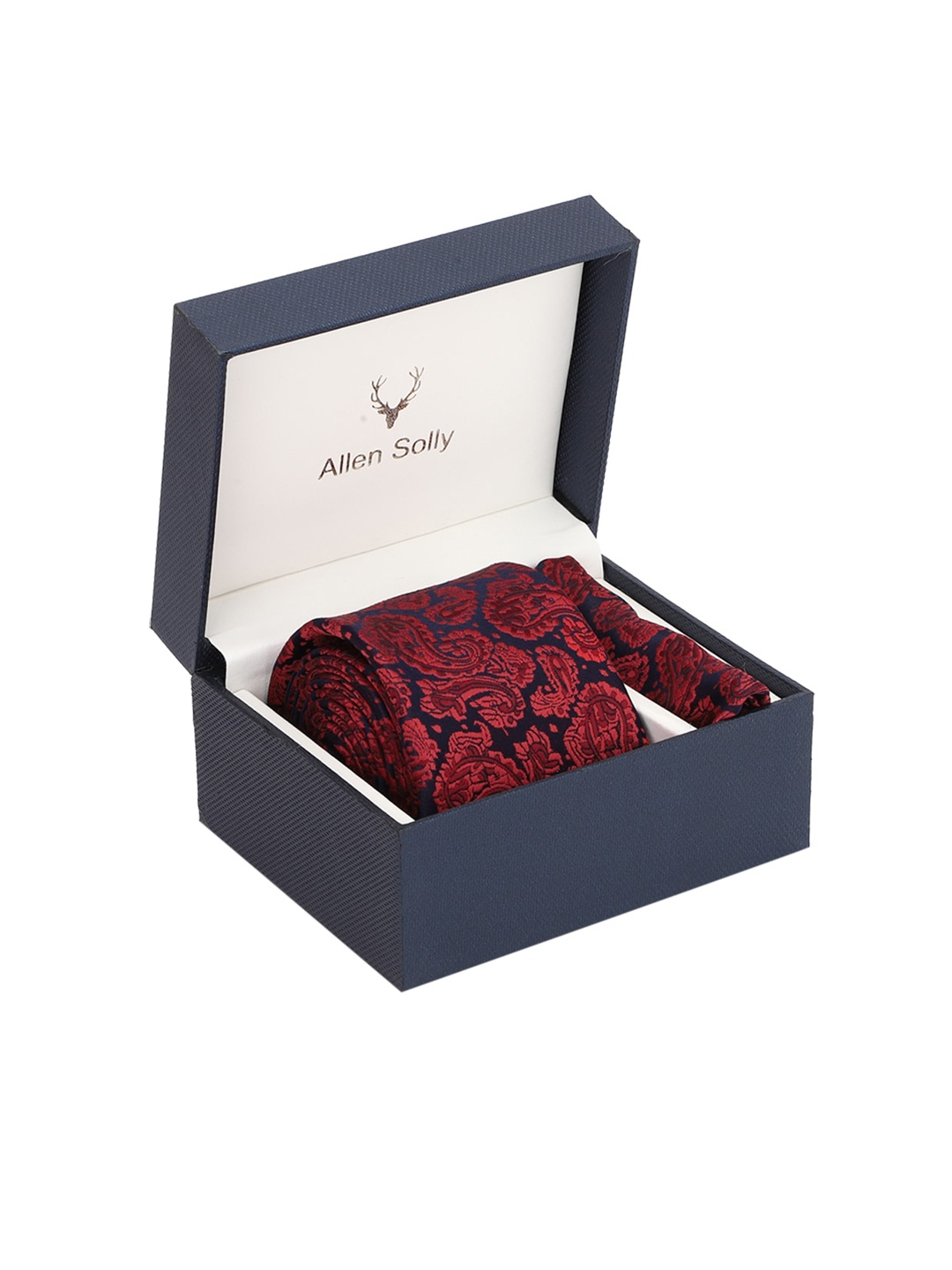 

Allen Solly Men Maroon & Navy-Blue Printed Accessory Gift Set