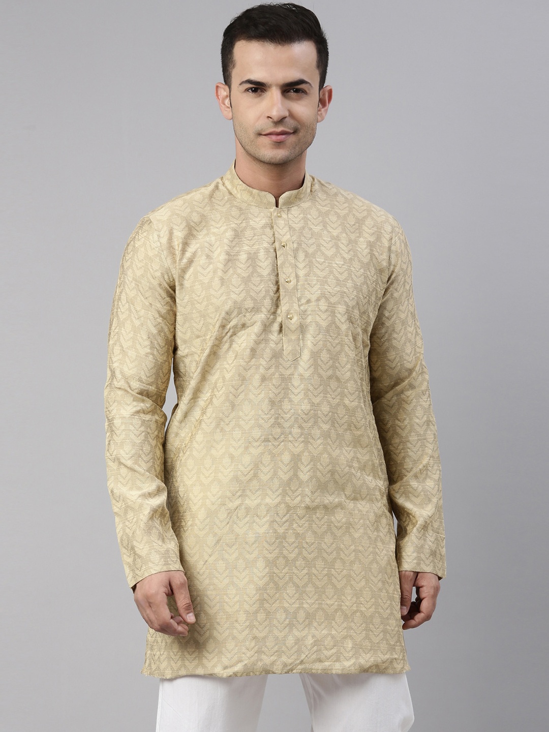 

TATTVA Men Beige Short Ethnic Kurta