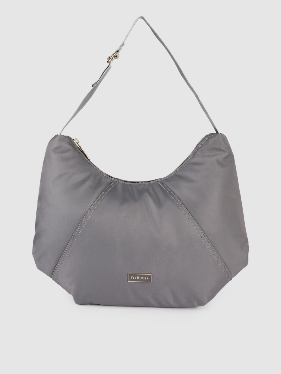 

Van Heusen Grey PU Structured Hobo Bag