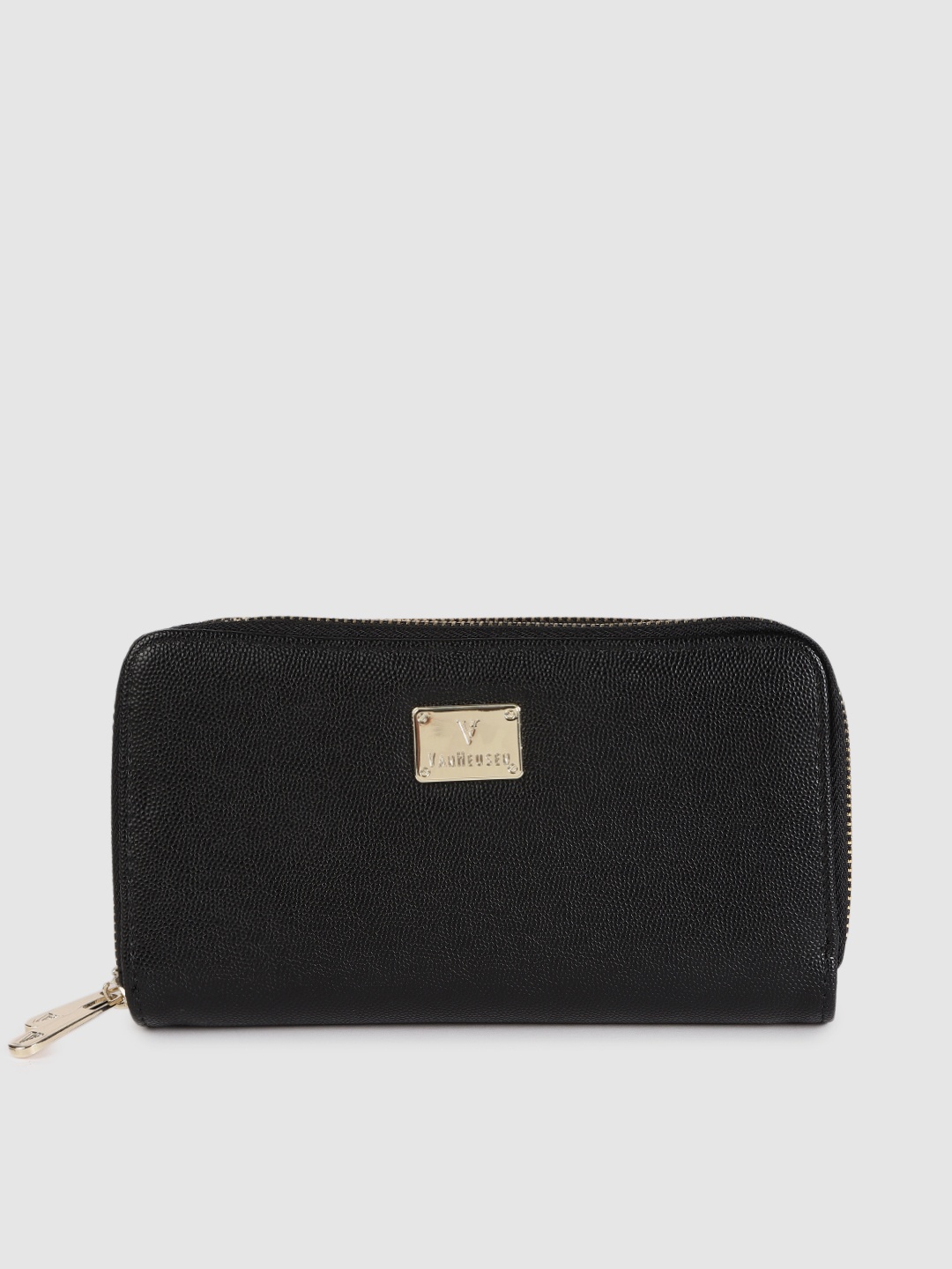 

Van Heusen Women Black Solid Zip Around Wallet