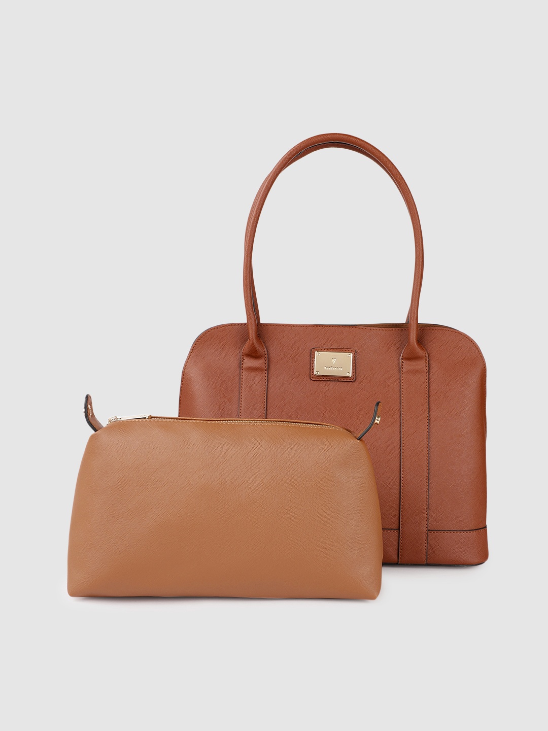 

Van Heusen Tan Brown Solid Shopper Tote Bag