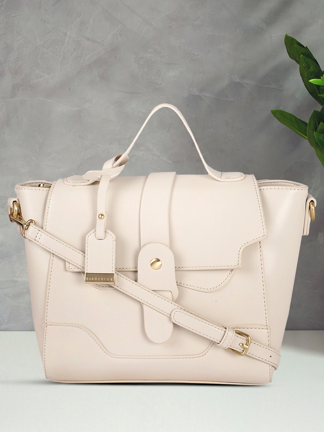 

Van Heusen Off White PU Structured Satchel