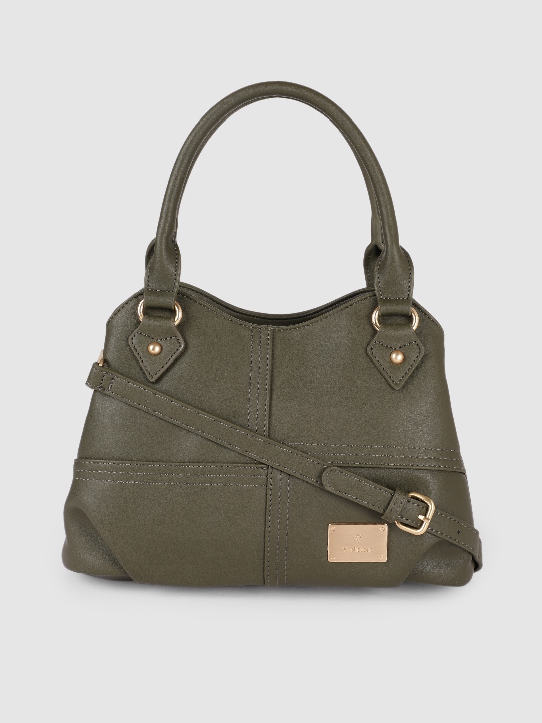 

Van Heusen Olive Green PU Structured Handheld Bag