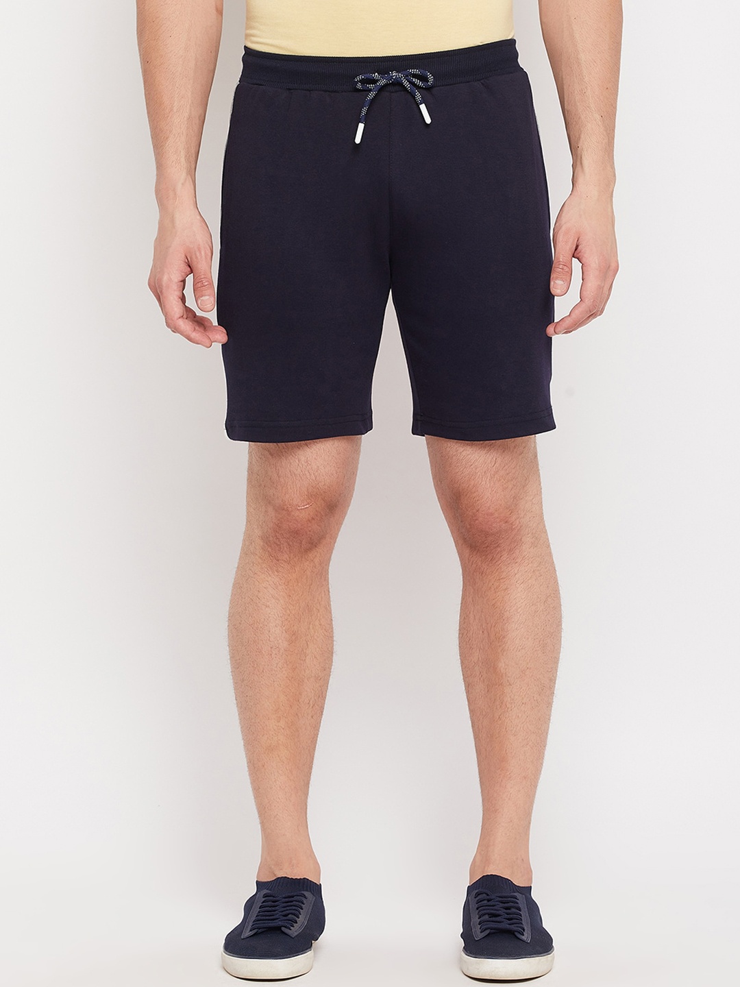 

Duke Men Navy Blue Solid Cotton Shorts