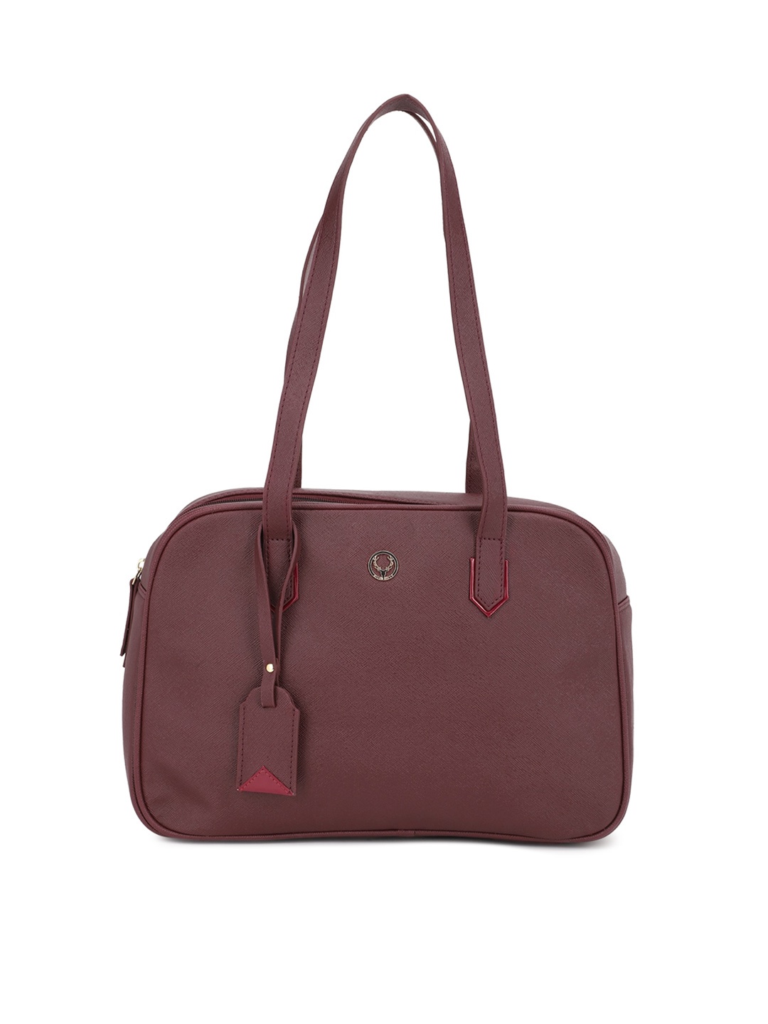 

Allen Solly Maroon PU Structured Shoulder Bag with Applique