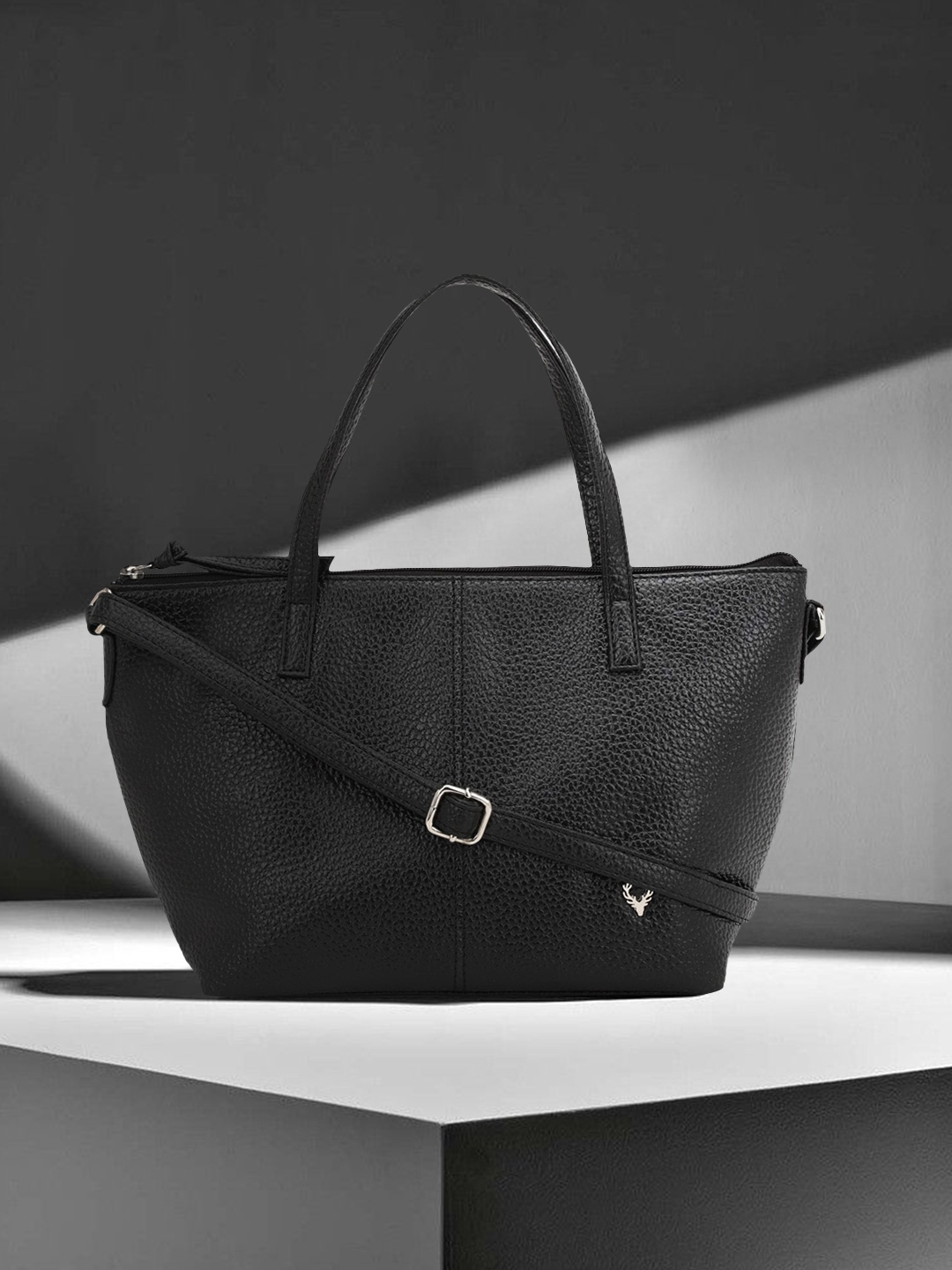 

Allen Solly Black Textured PU Structured Shoulder Bag