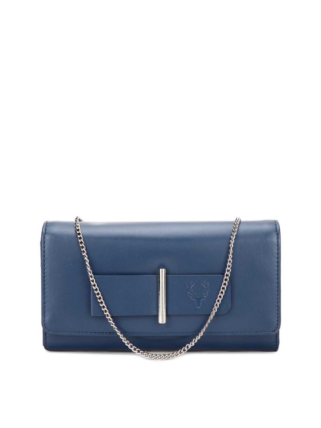 

Allen Solly Navy Blue PU Structured Sling Bag
