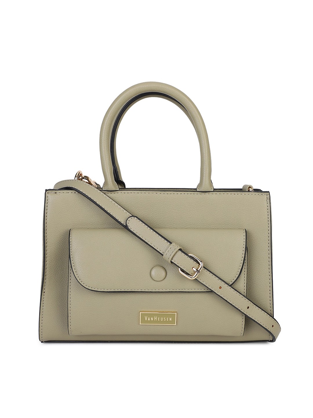 

Van Heusen Woman Brown PU Structured Handheld Bag