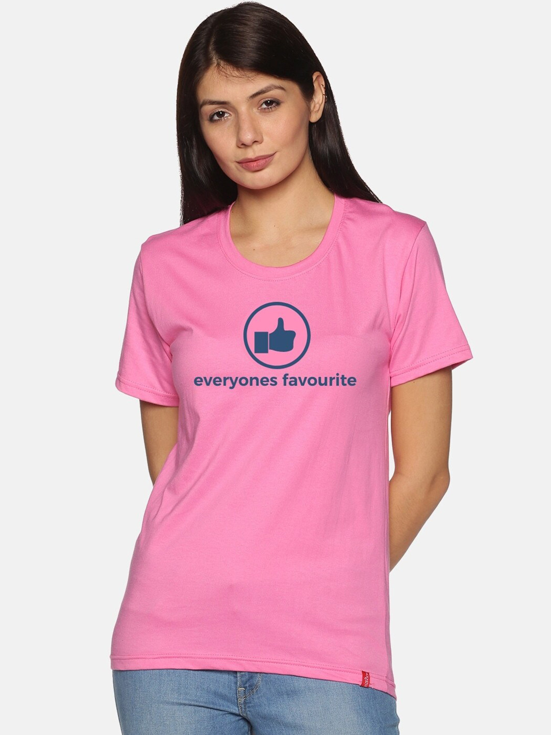 

NOT YET by us Women Pink Typography Printed T-shirt
