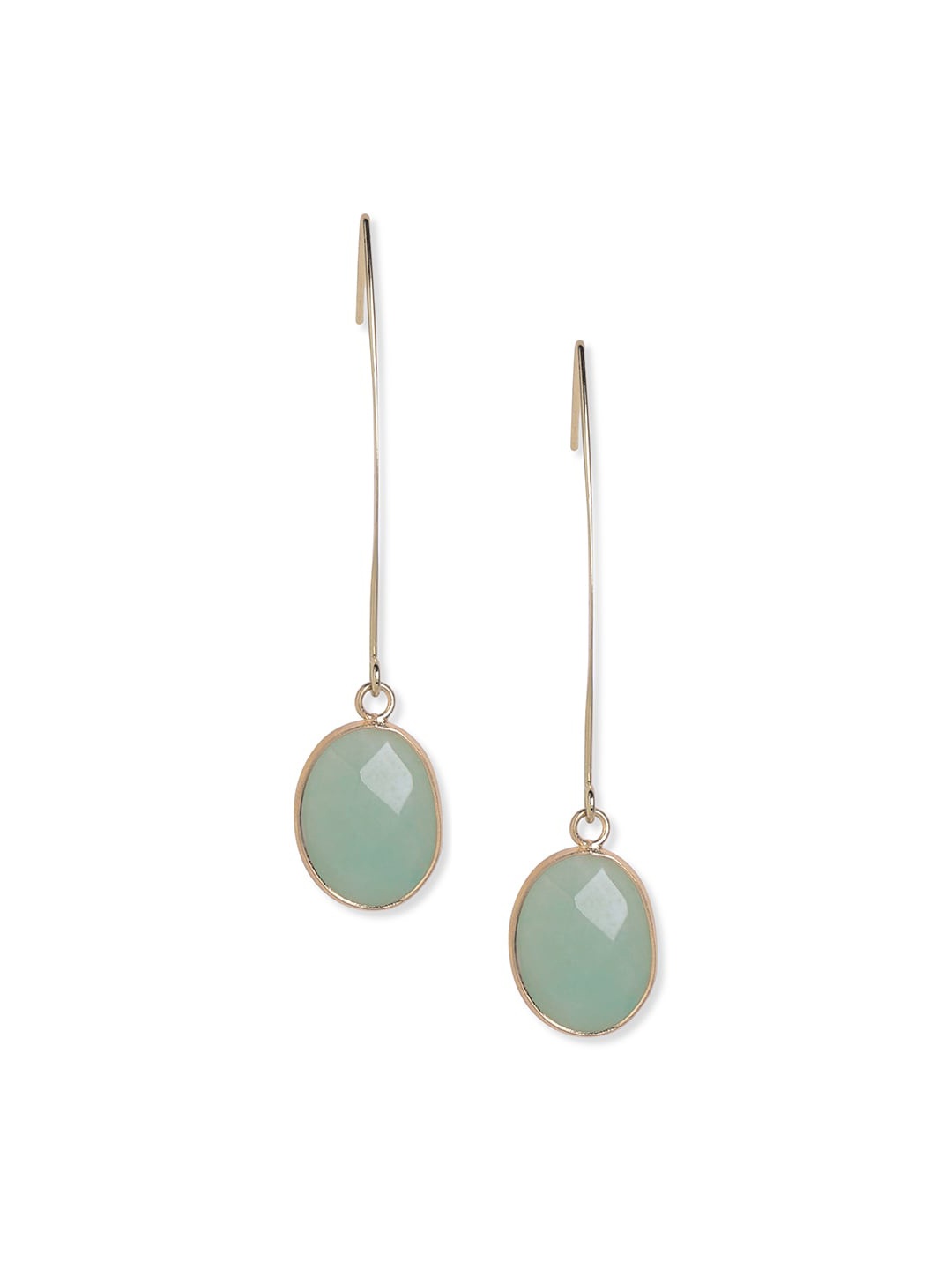 

Blisscovered Sea Green Oval Drop Earrings