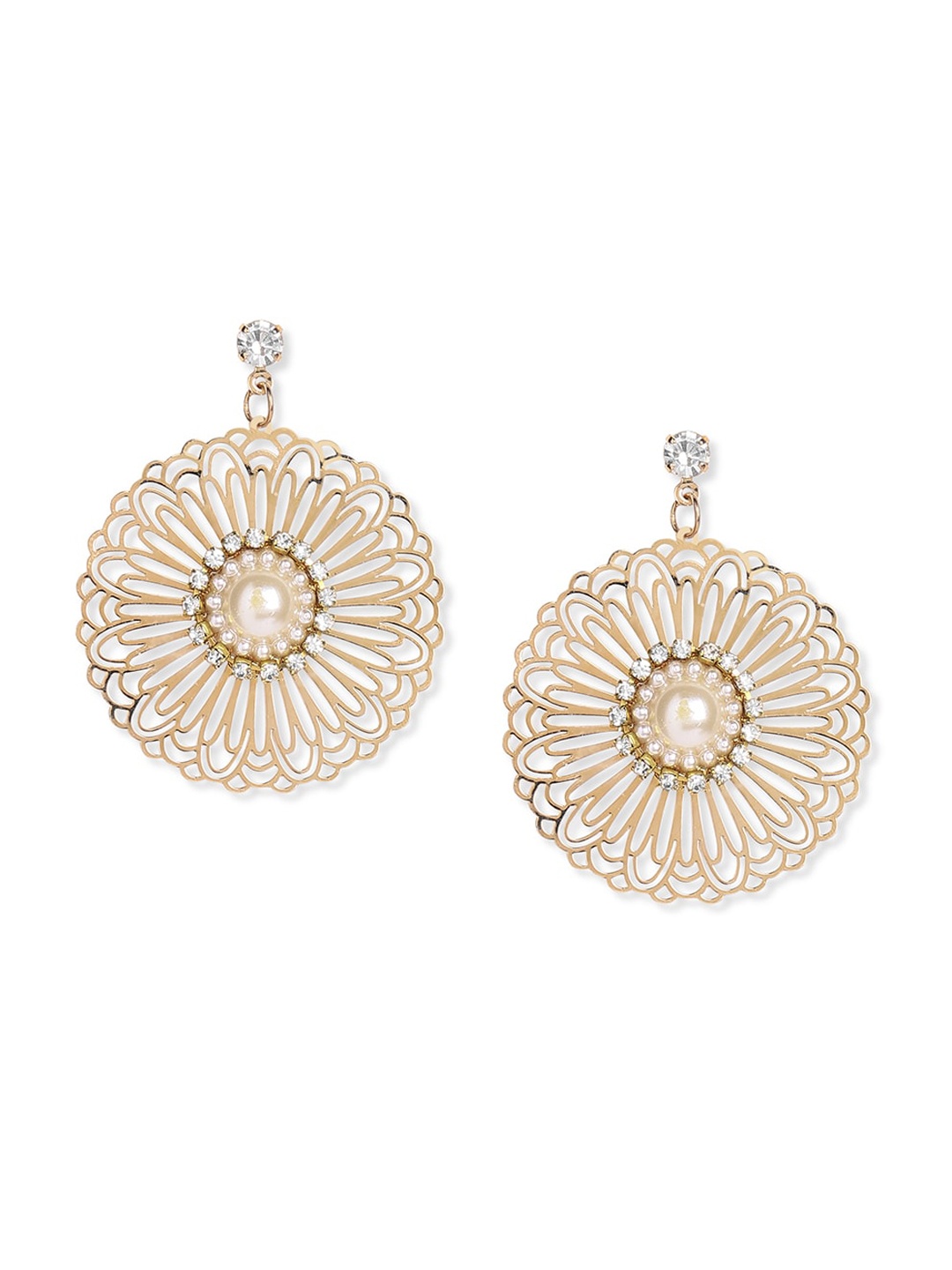 

Blisscovered Gold-Toned Contemporary Drop Earrings