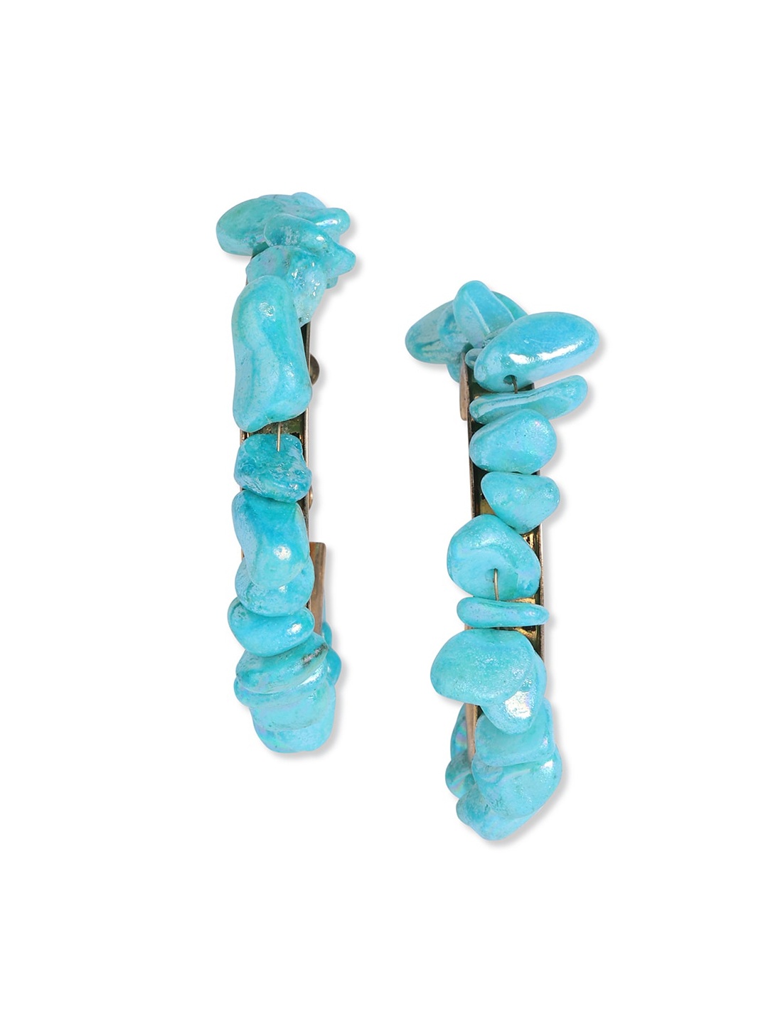 

Blisscovered Turquoise Blue Contemporary Hoop Earrings