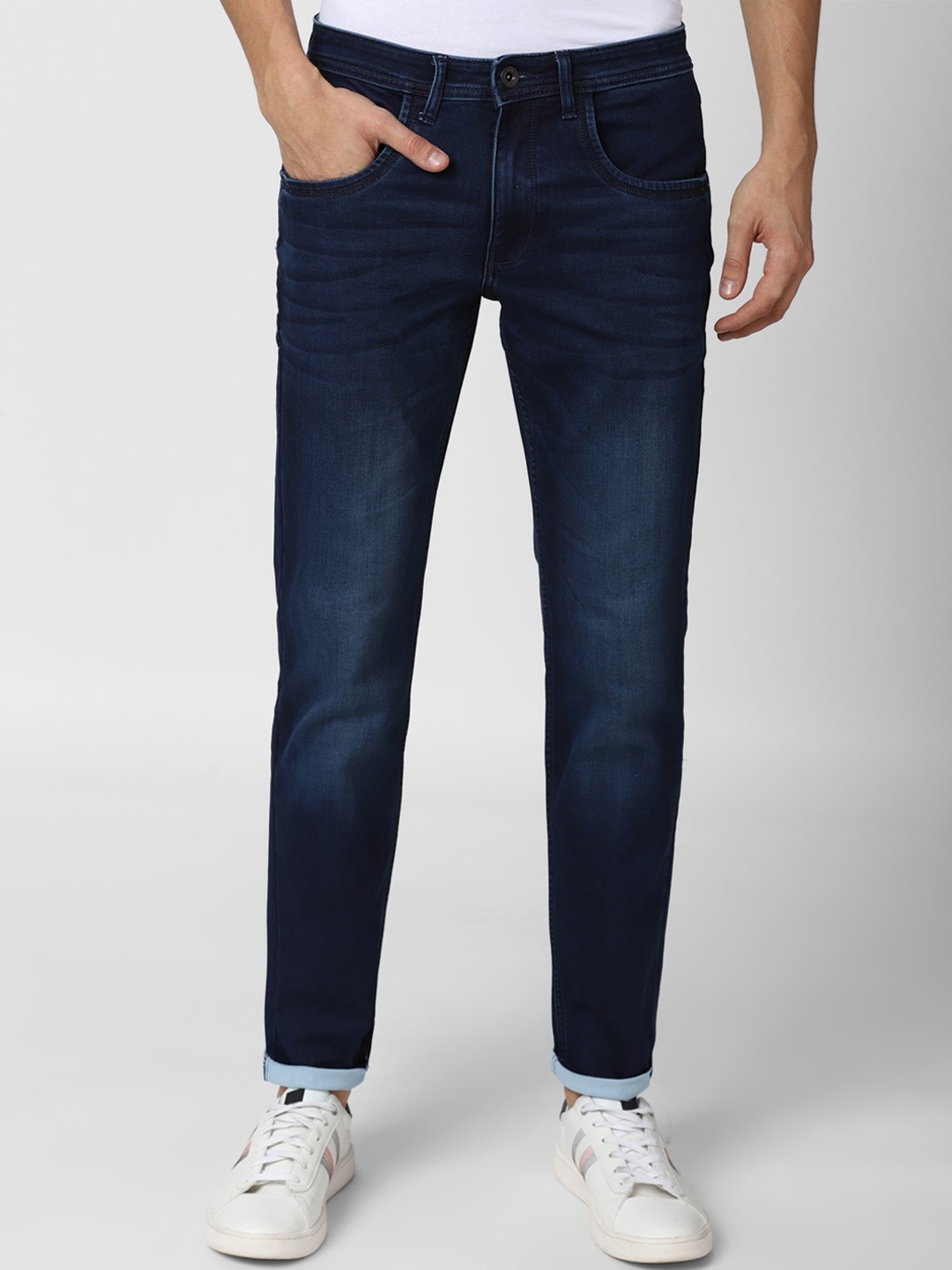 

VAN HEUSEN DENIM LABS Men Navy Blue Slim Fit Light Fade Jeans