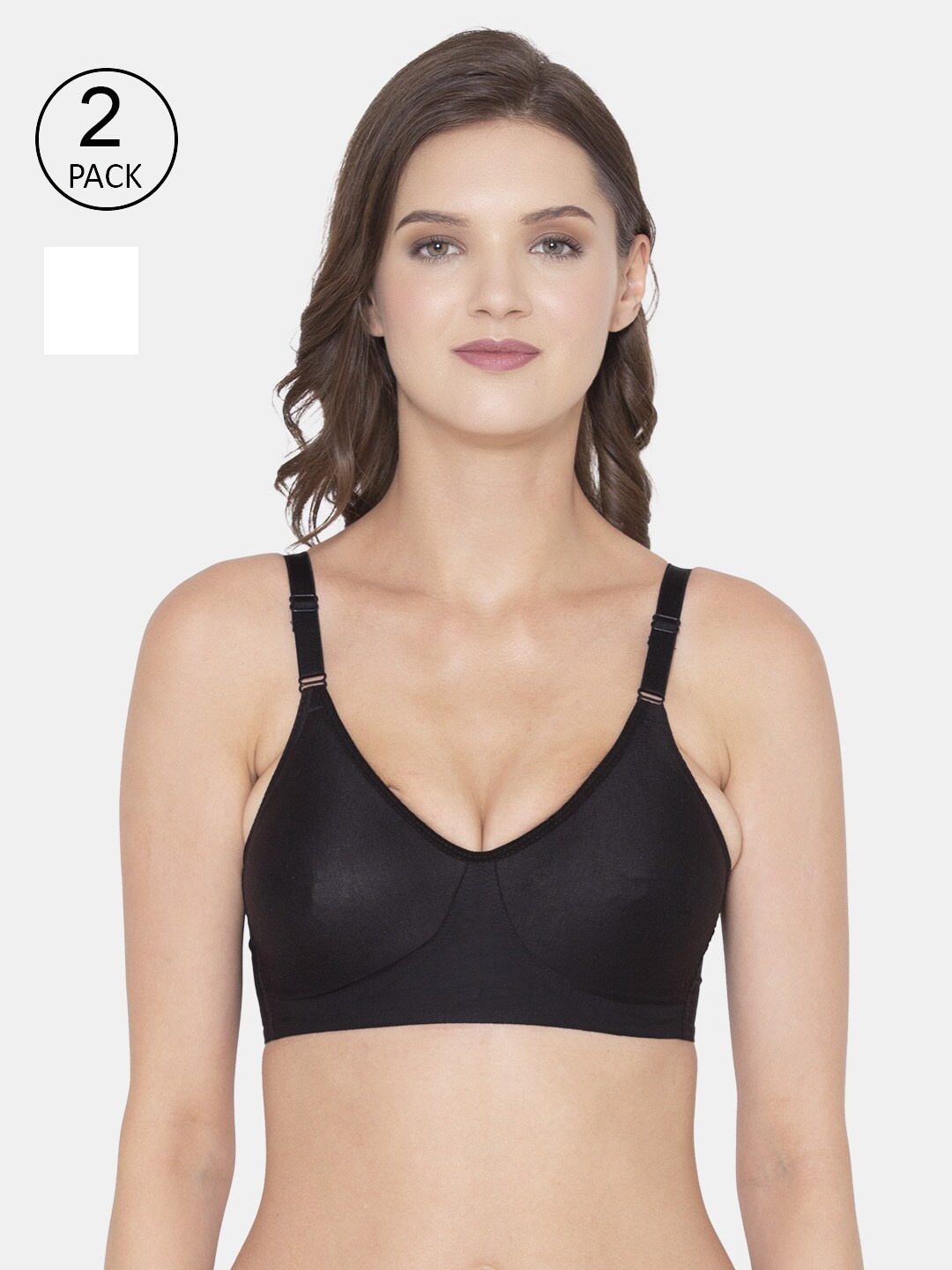 

Souminie Black & White Set Of 2 Non Padded Seamless Everyday Bra