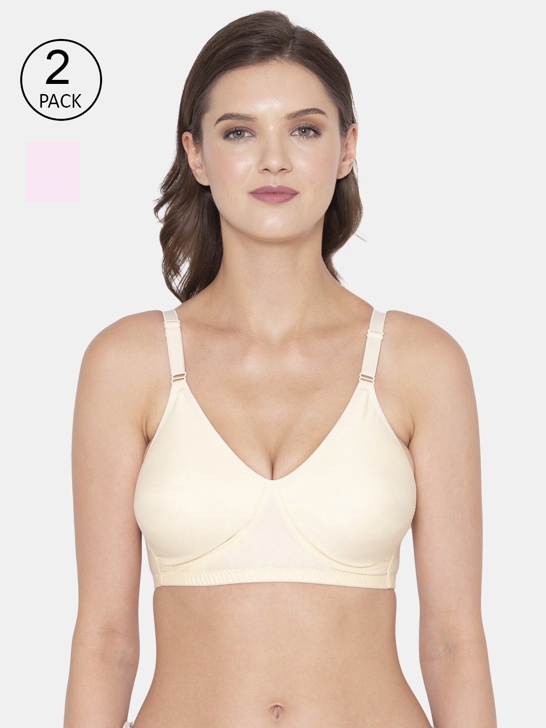 

Souminie Pack of 2 Beige & Pink Bra