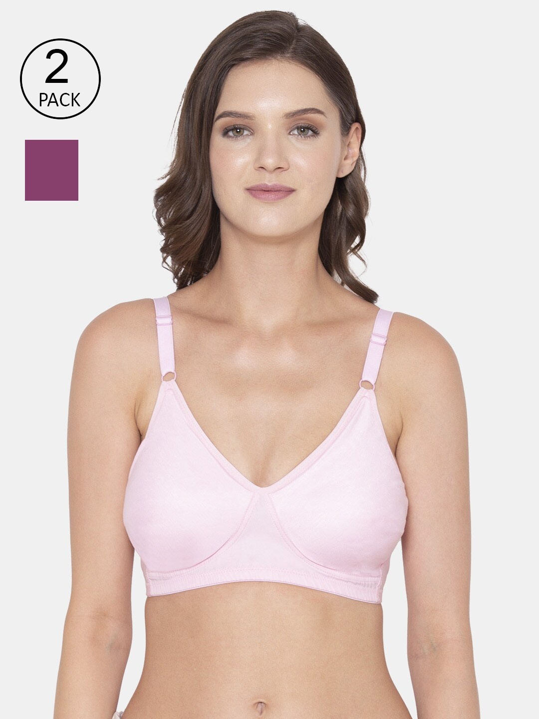 

Souminie Pink & Magenta Non-Padded & Non-Wired Everyday Bra Pack Of 2