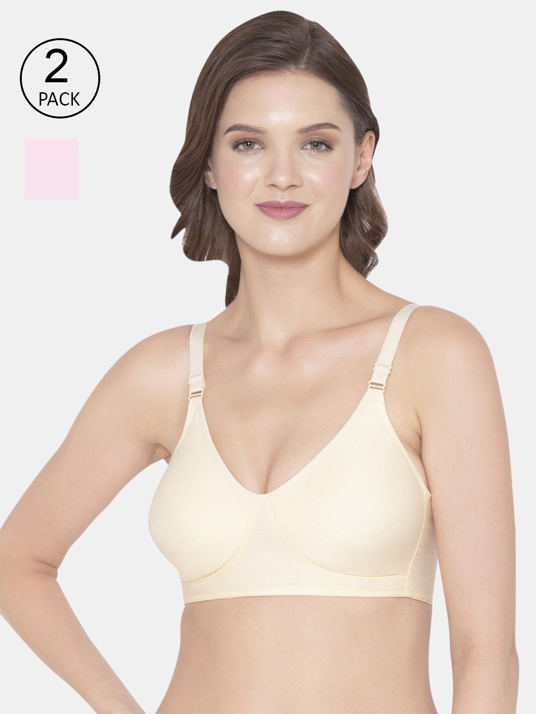 

Souminie Pack of 2 Beige & Pink Bra
