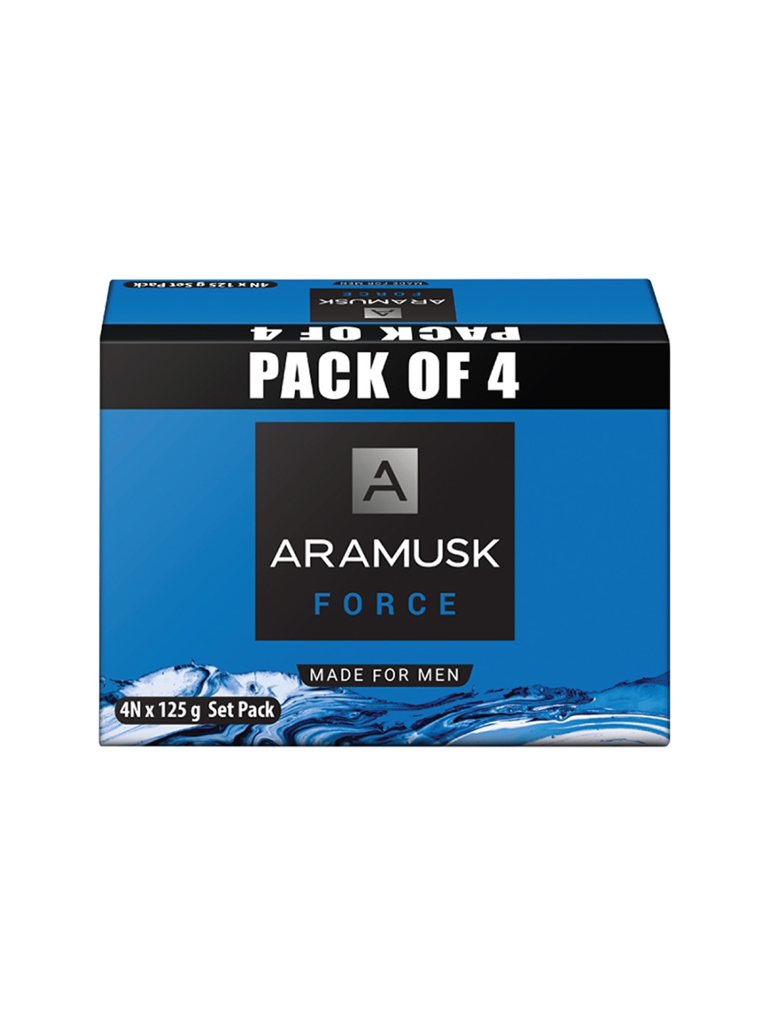 

Aramusk Men Set of 4 Force Soaps - 125 g Each, Blue