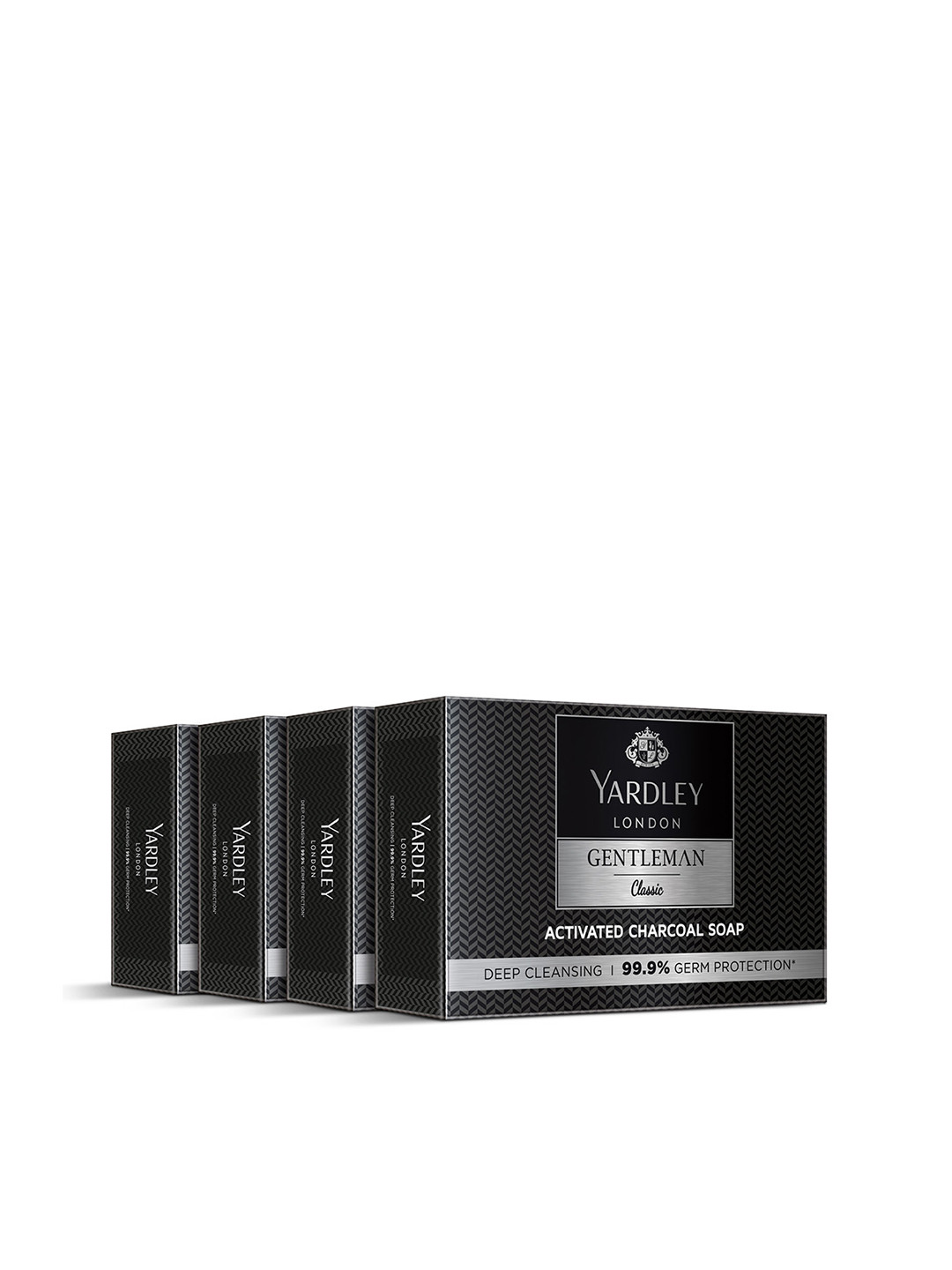 

YARDLEY LONDON Set of 4 Gentleman Classic Activated Charcoal Luxury Soap - 100 g each, Black