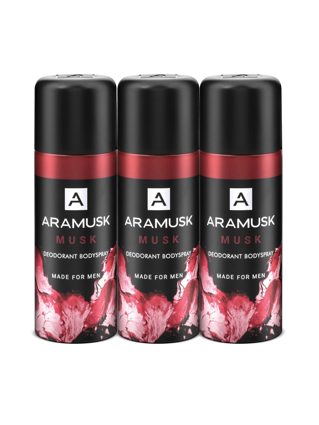 

Aramusk Men Set of 3 Musk Deodorant Body Spray - 150 ml Each, Black