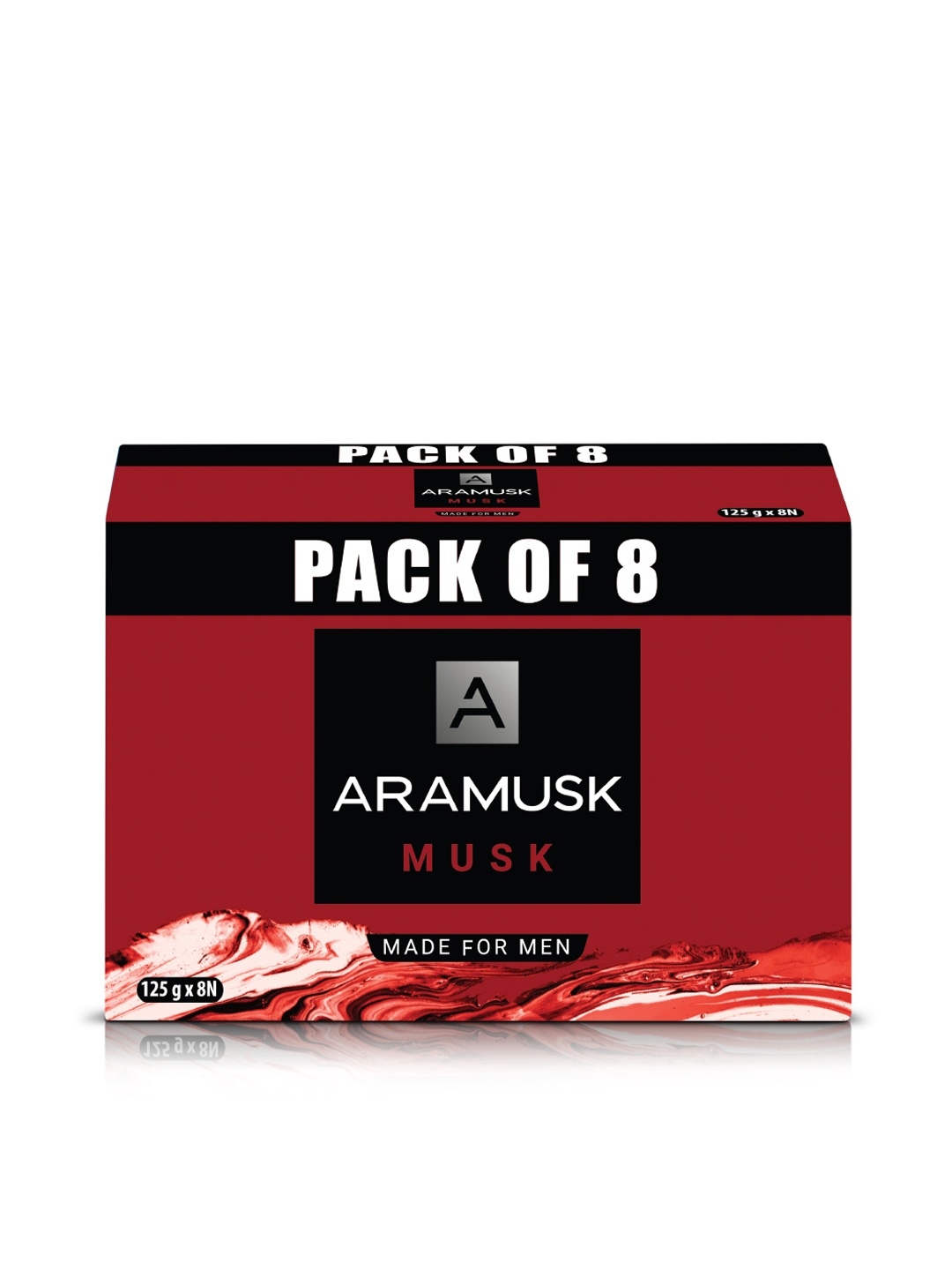 

Aramusk Men Set of 8 Musk Soaps - 125g each, Red