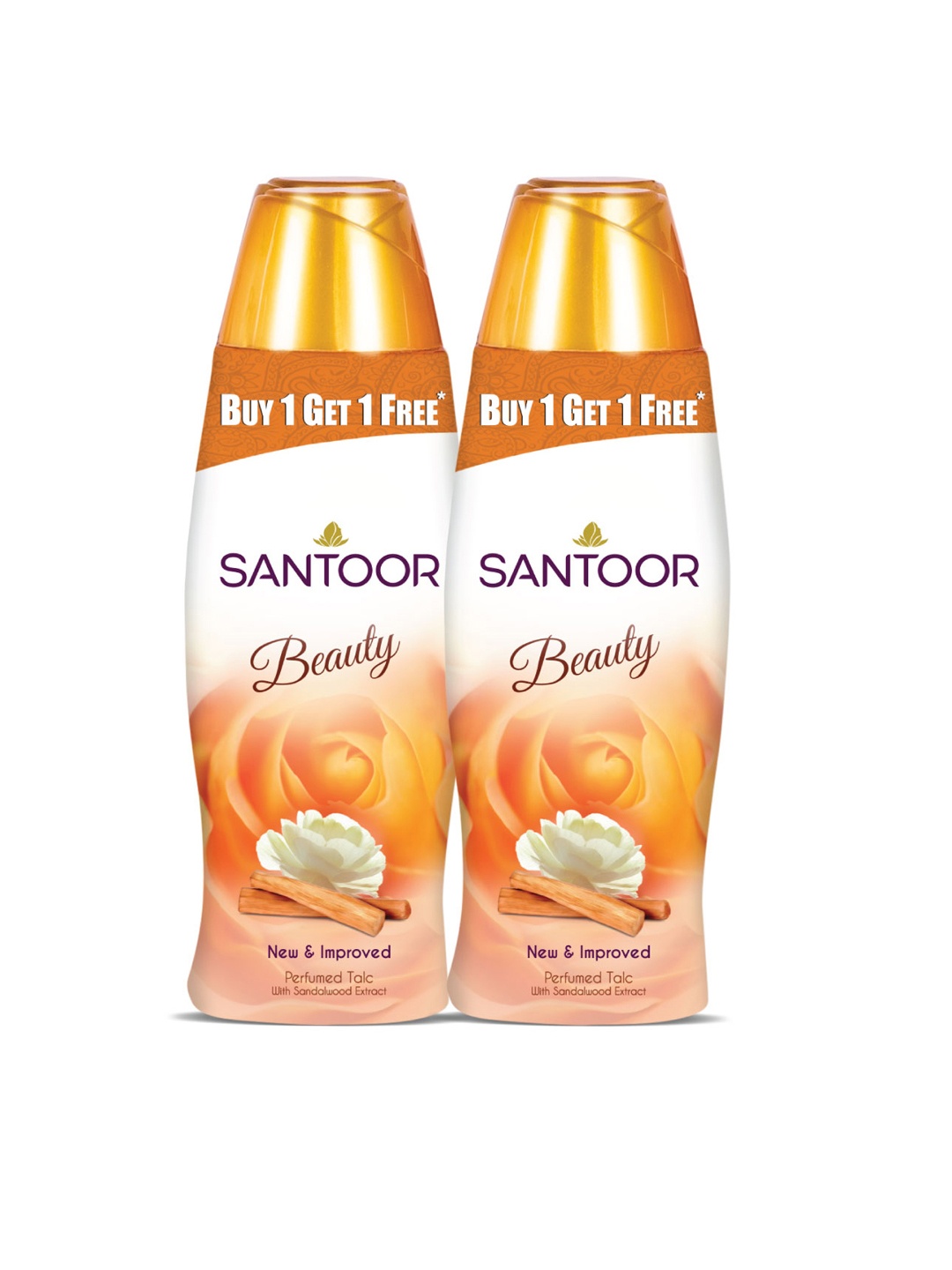 

Santoor Set of 2 Beauty Perfumed Talc - 150 g Each, Orange