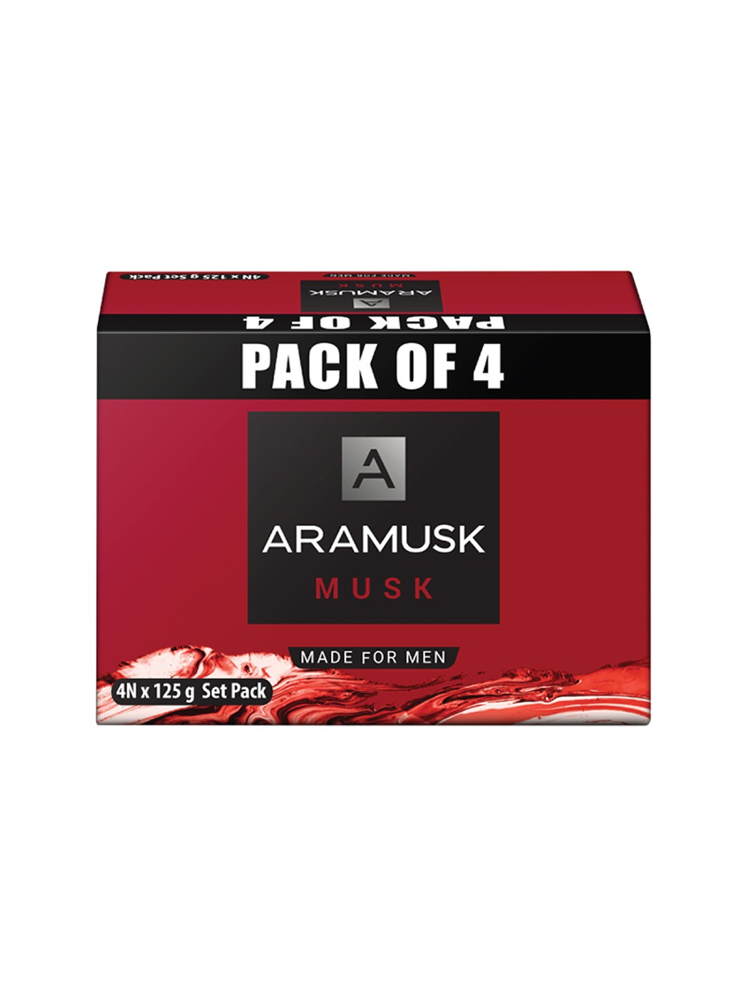 

Aramusk Men Set of 4 Musk Bathing Soap - 125 g each, Maroon
