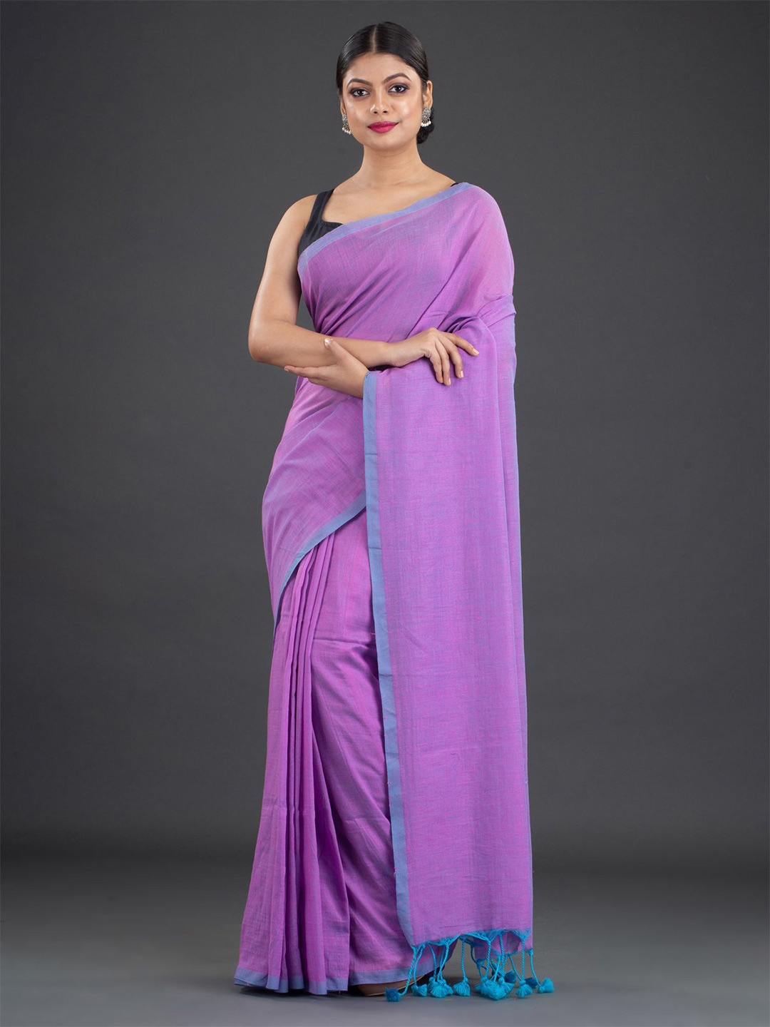 

Arhi Purple & Blue Woven Design Pure Cotton Saree