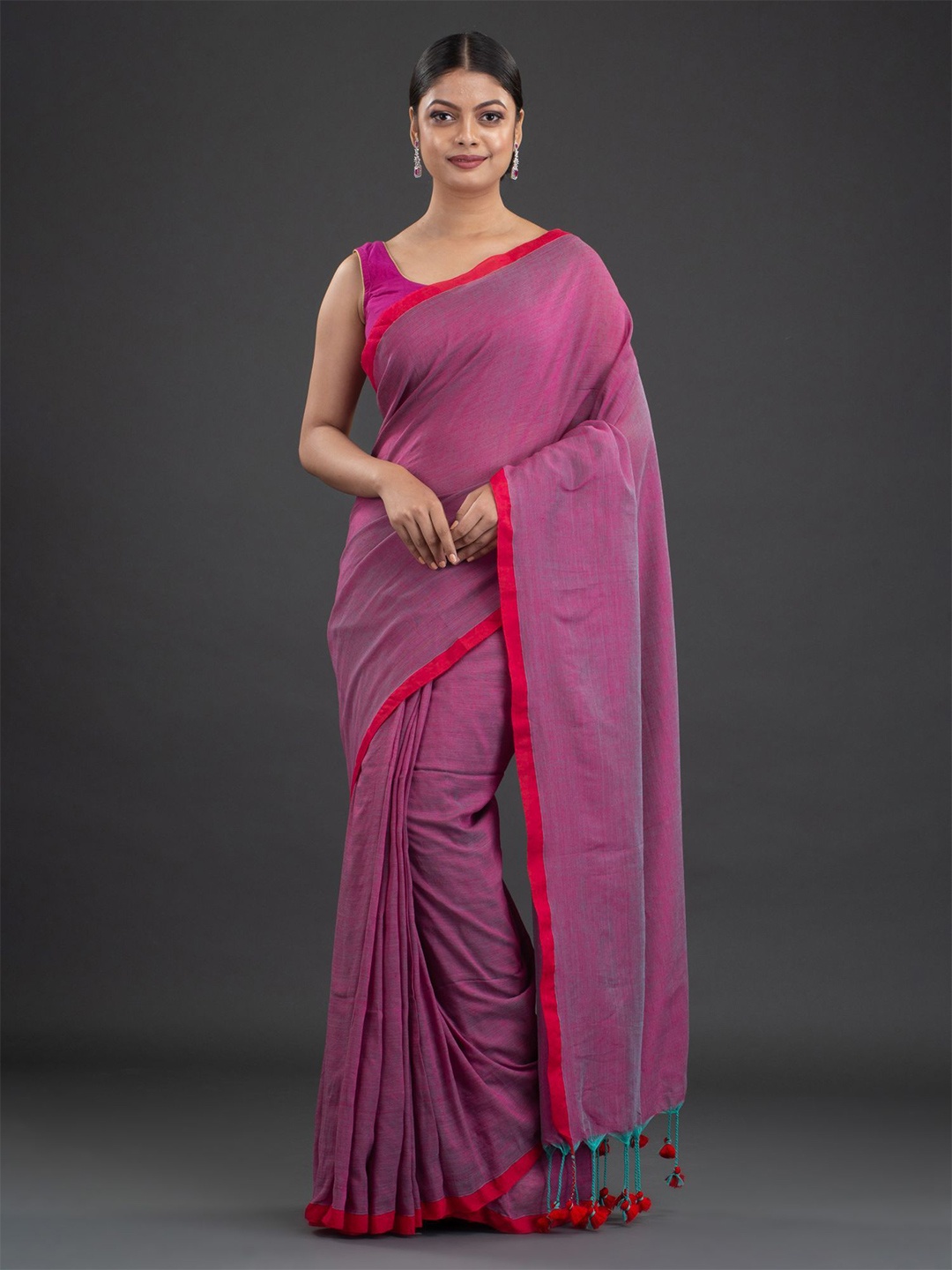 

Arhi Violet & Red Pure Cotton Saree