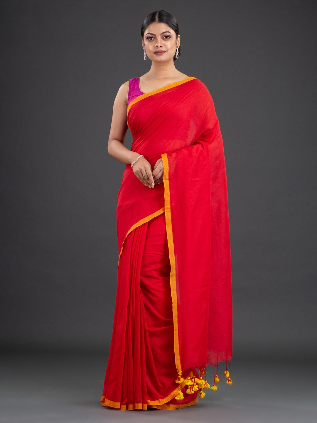 

Arhi Red & Yellow Pure Cotton Saree
