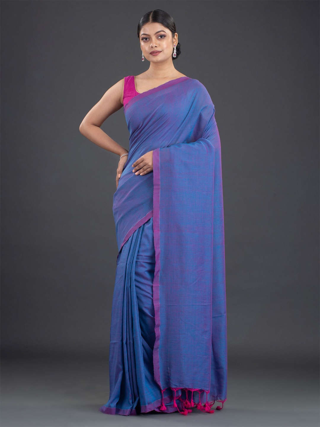 

Arhi Blue & Pink Pure Cotton Saree