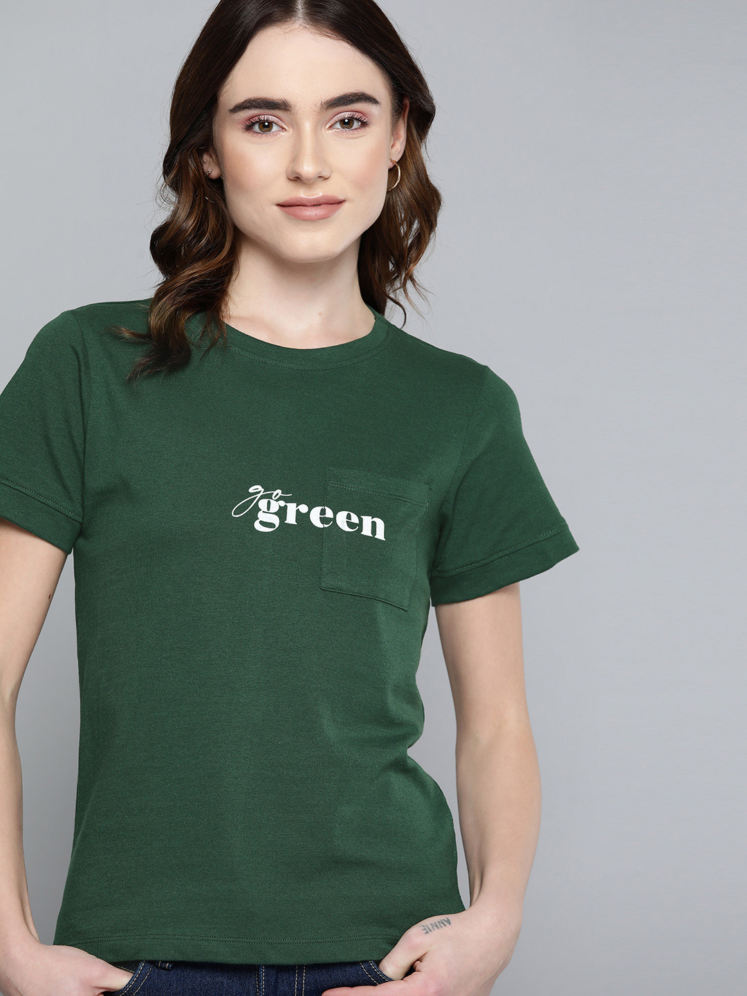

Harvard Women Green & White Typography Printed T-shirt