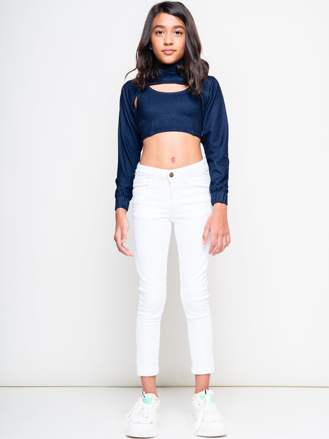 

FREAKINS Girls White Skinny Fit High-Rise Stretchable Jeans