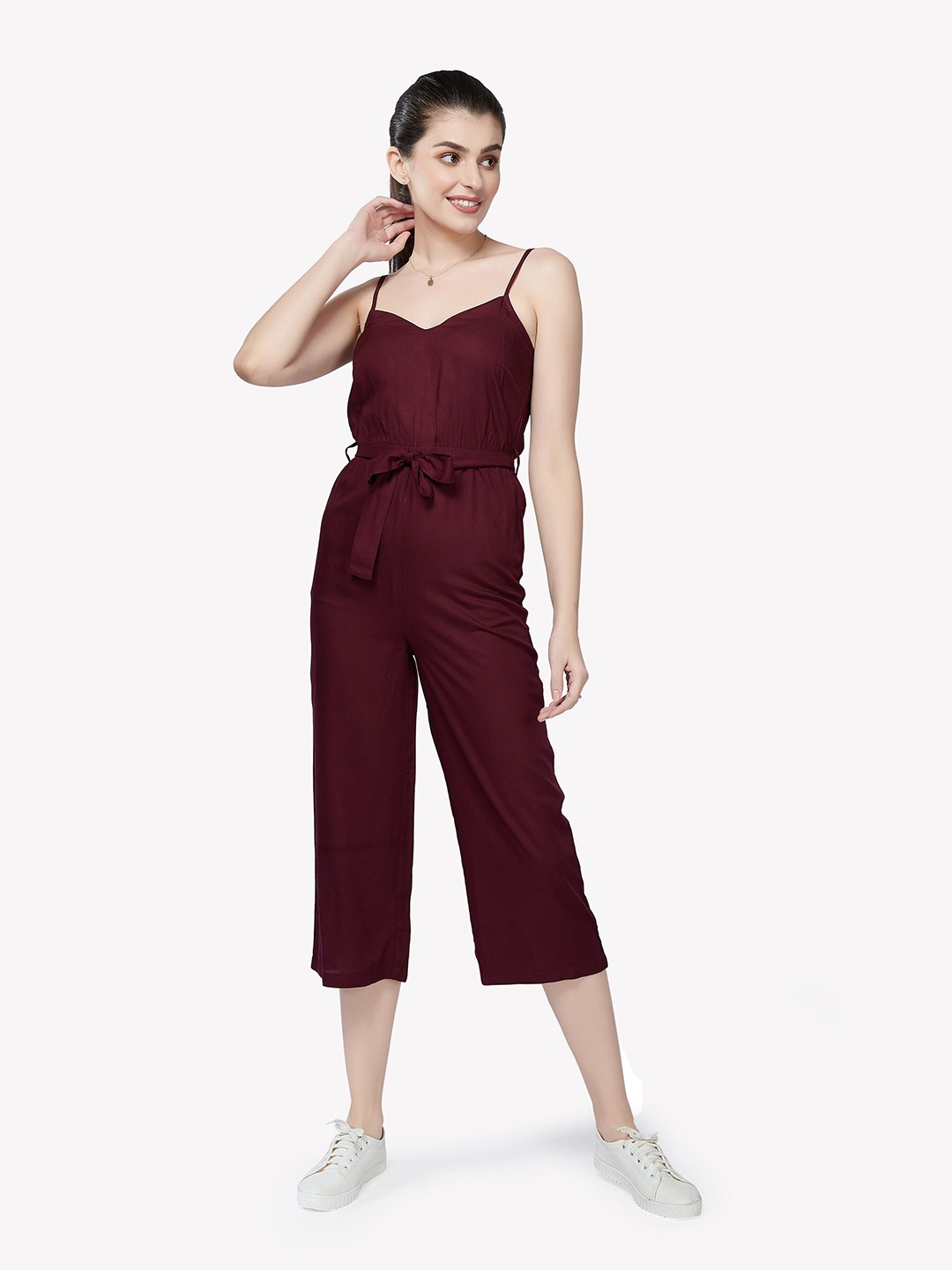 

VASTRADO Maroon Basic Jumpsuit