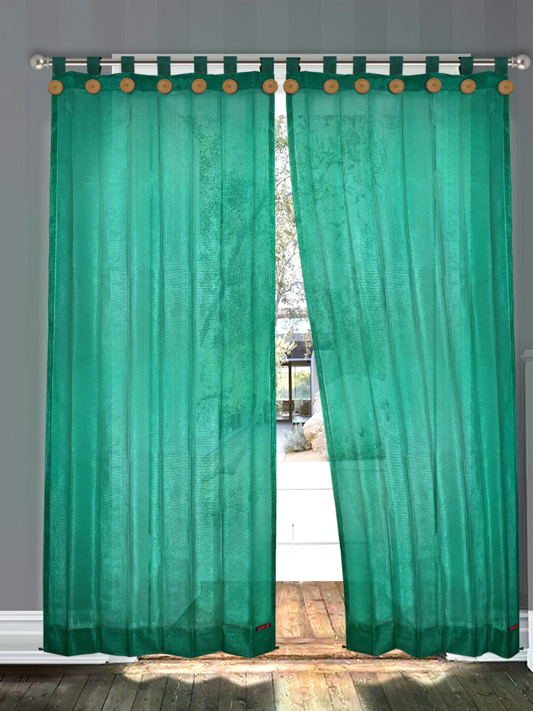 

Hippo Green Set of 2 Room Darkening Outdoor Balcony Curtain