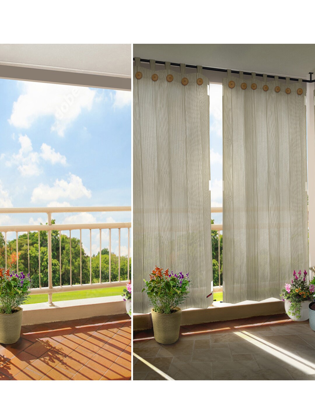 

Hippo Grey Set of 2 Room Darkening Door Curtains