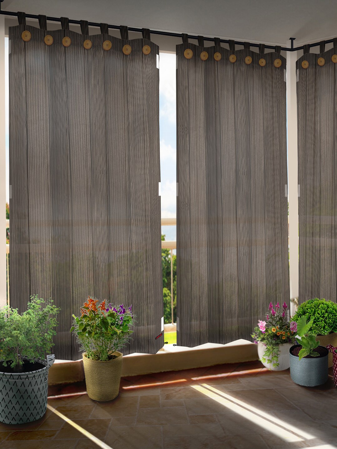 

Hippo Brown Set of 2 Room Darkening Door Curtain