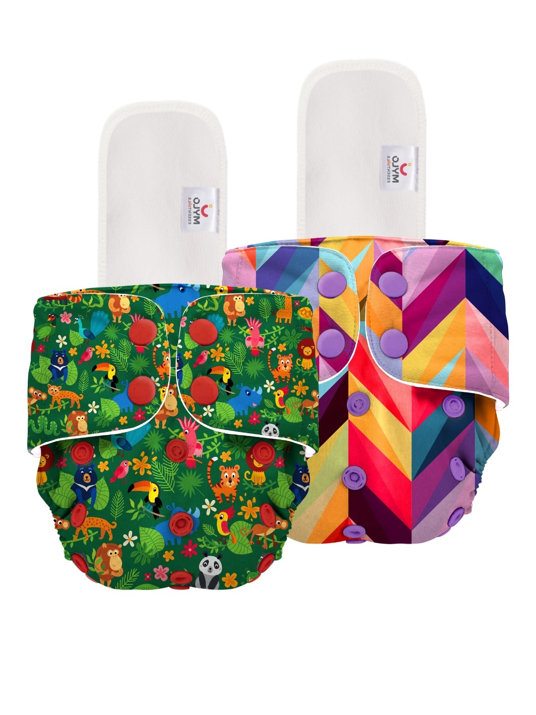 

Mylo Kids Green & Pink Washable & Reusable Clothes Diaper