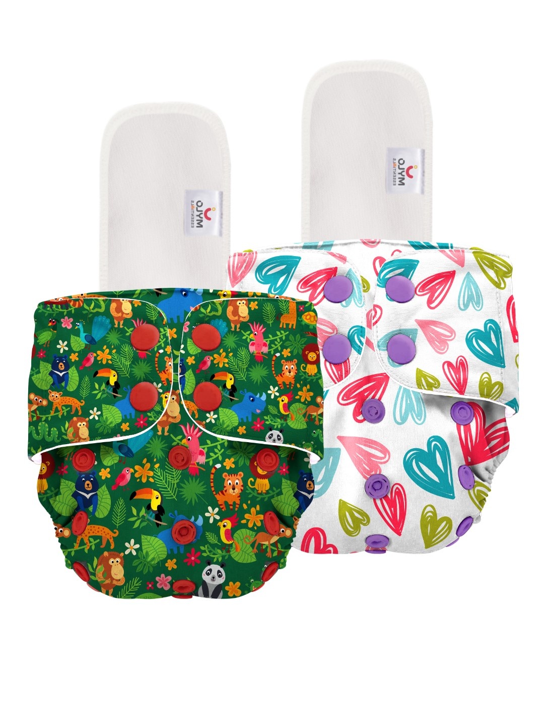 

Mylo Set Of 2 Free Size Washable & Reusable Diaper, Multi