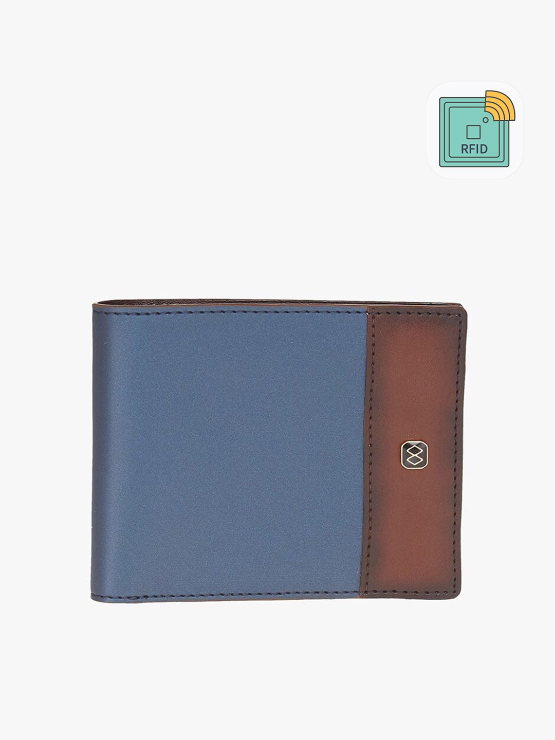 

HORRA Men Blue & Rust PU Two Fold Wallet