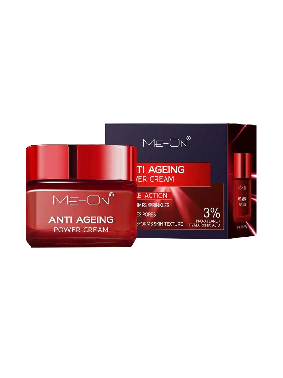 

ME-ON Anti-Ageing Power Cream with 3% Pro-Xylane & Hyaluronic Acid - 50g, Red