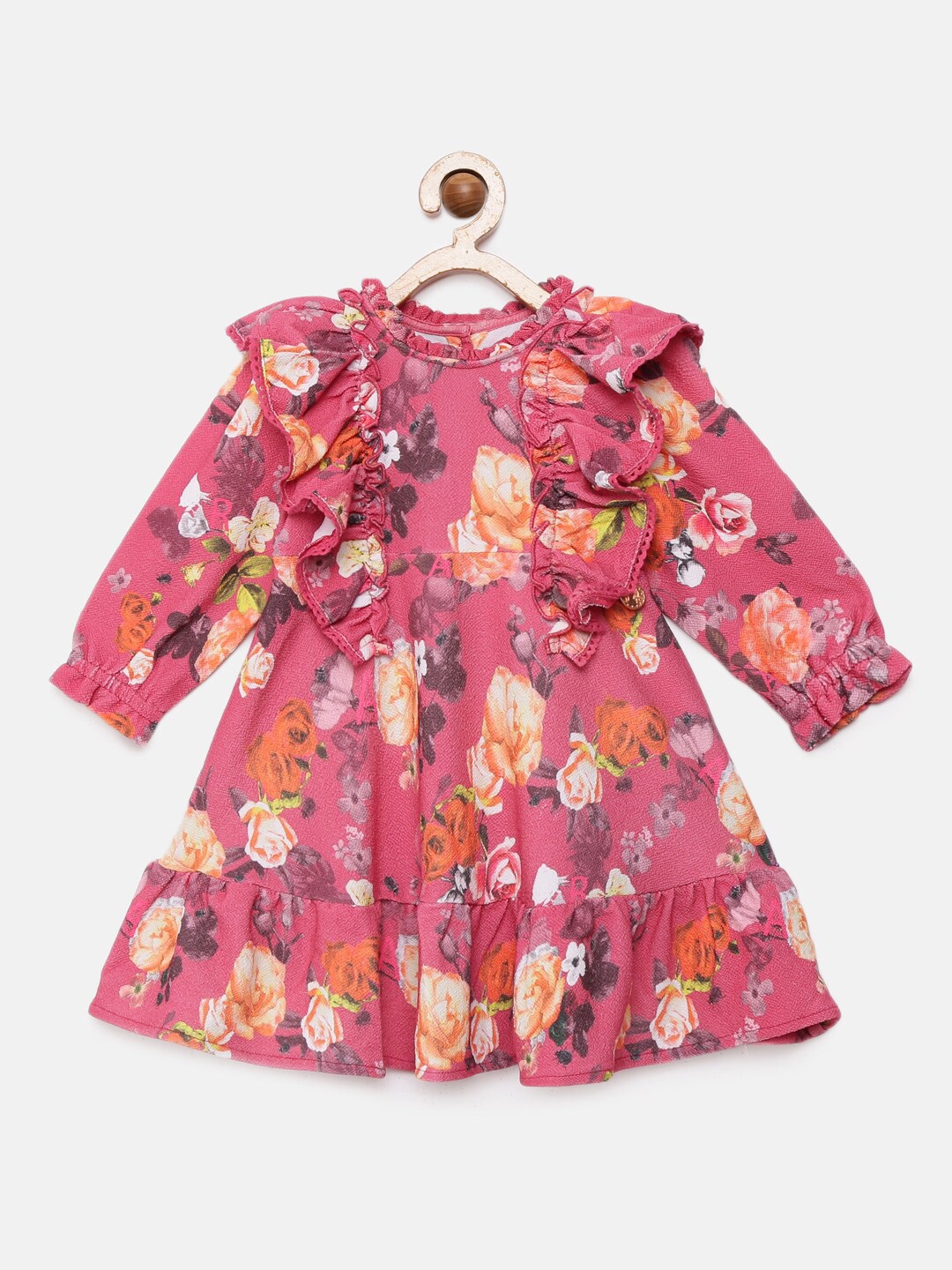

Angel & Rocket Girls Pink Floral Chiffon A-Line Dress